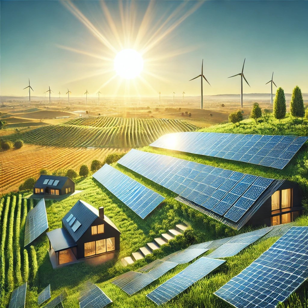 AI for green living USA solar panels on American home"