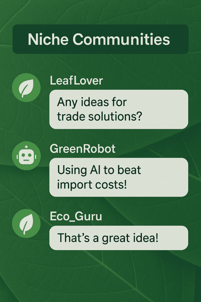 Screenshot of niche community discussing green technology solutions in 2025
